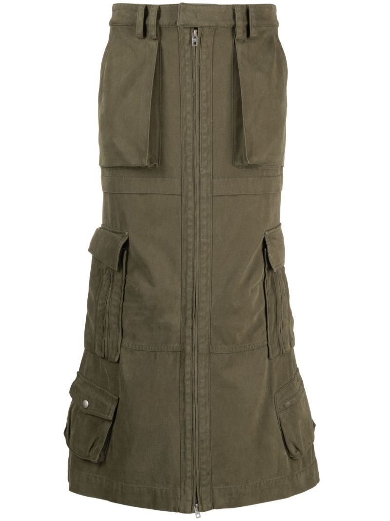 Green Washed Cargo Skirt
