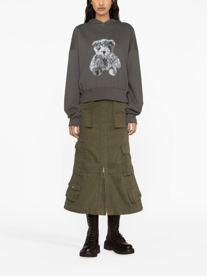 Green Washed Cargo Skirt