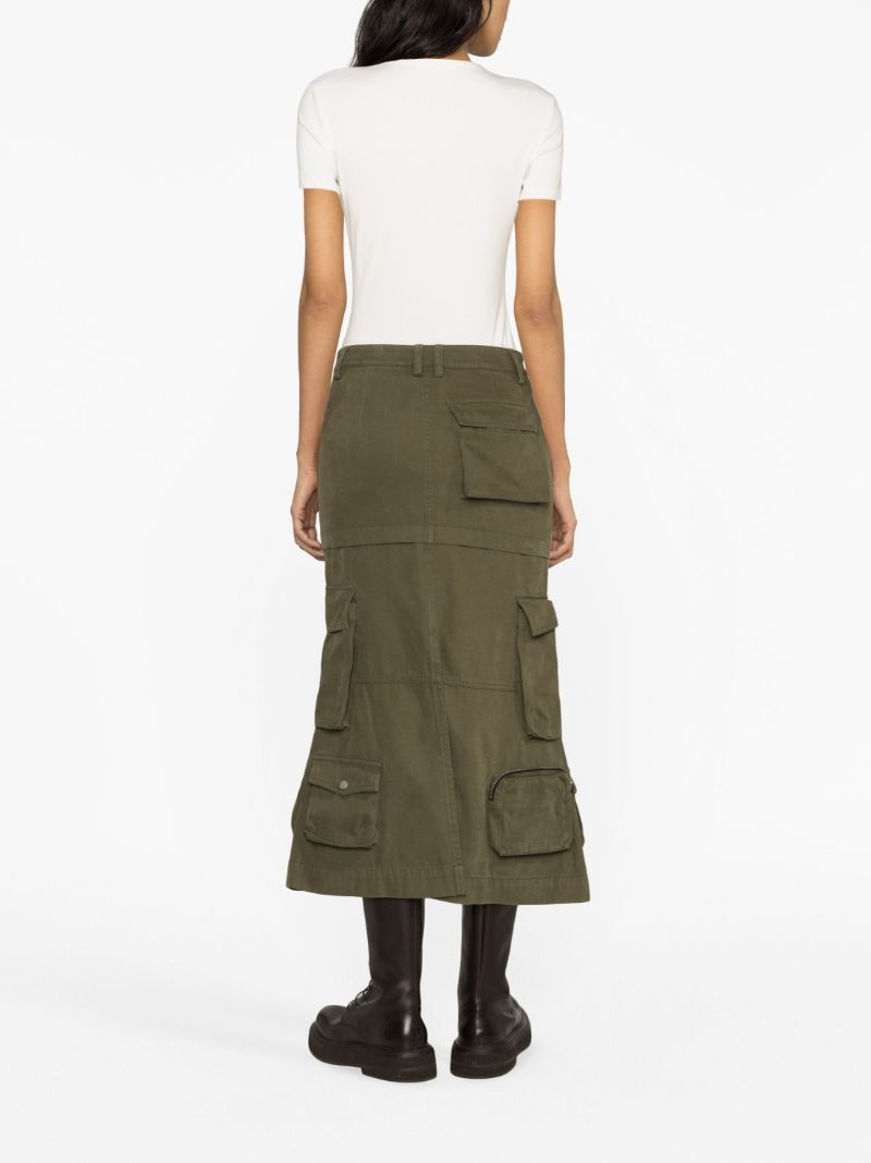Green Washed Cargo Skirt