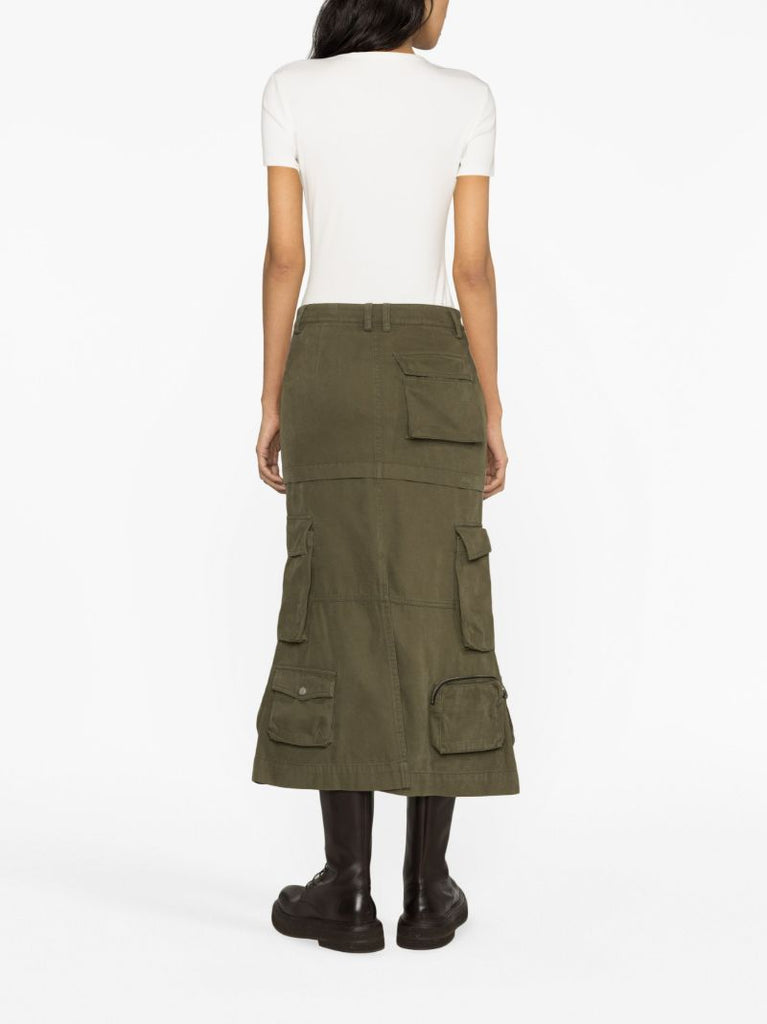 Green Washed Cargo Skirt
