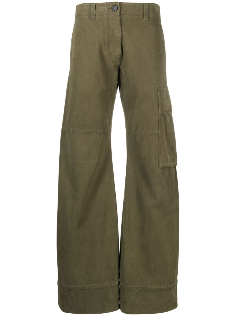 Green Washed Cargo Trousers