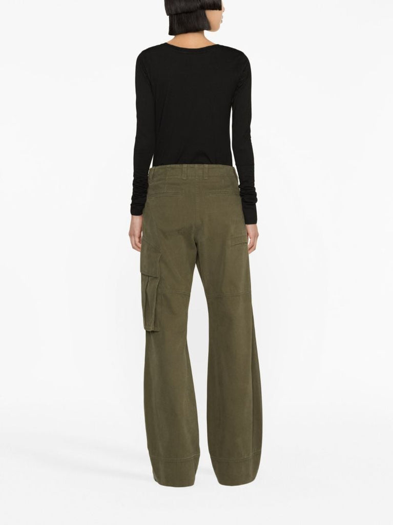 Green Washed Cargo Trousers