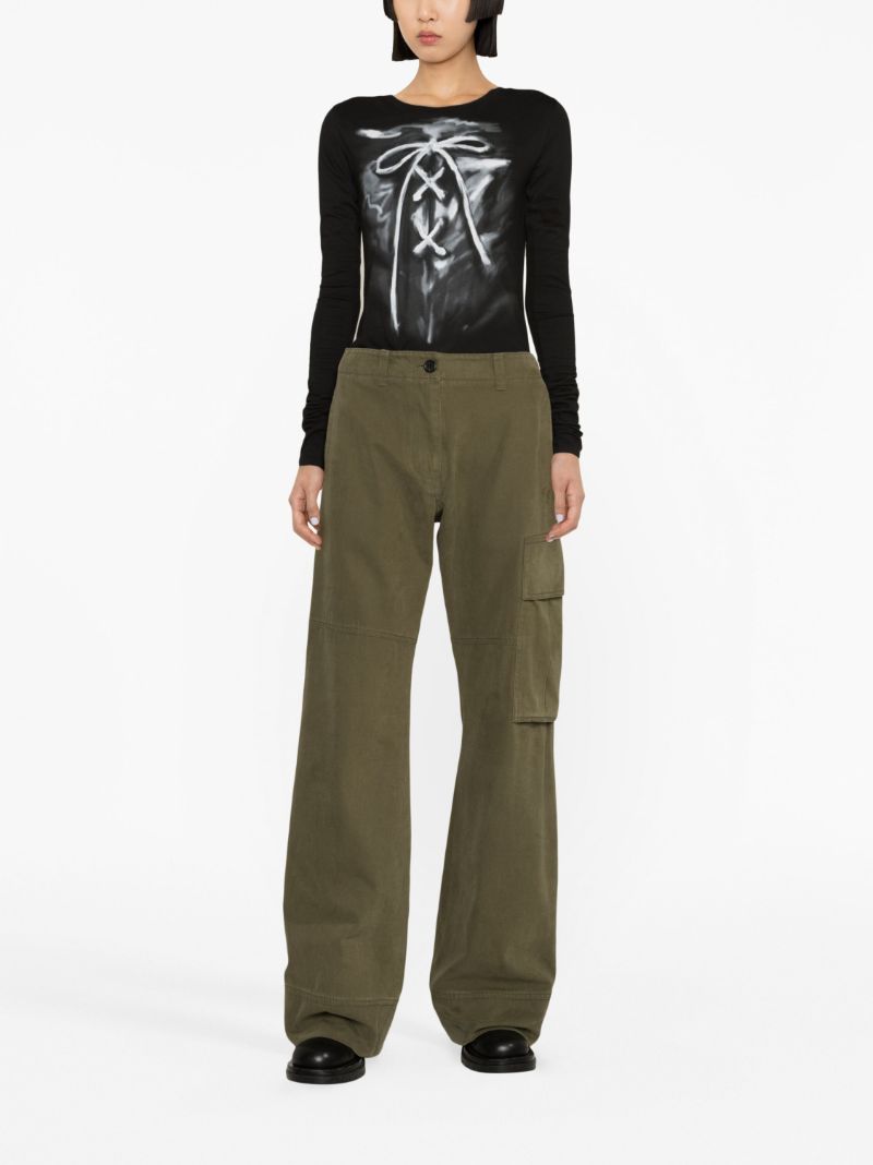 Green Washed Cargo Trousers