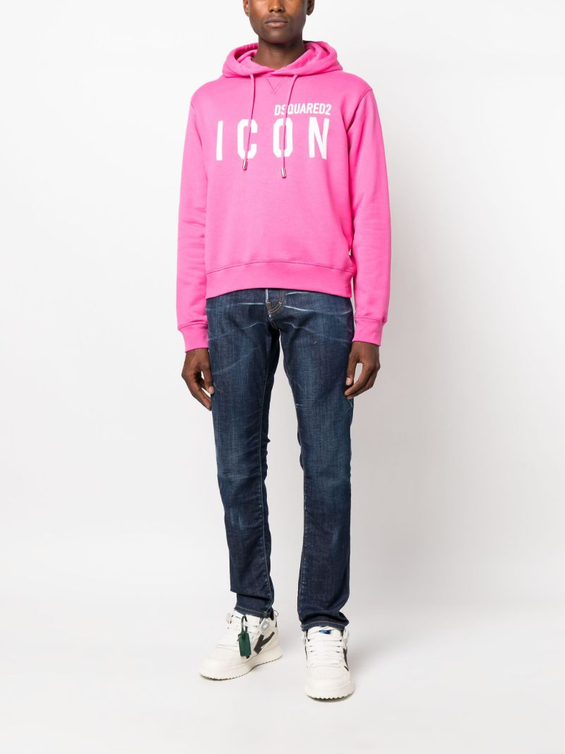 Blue Whiskering Slim-cut Jeans