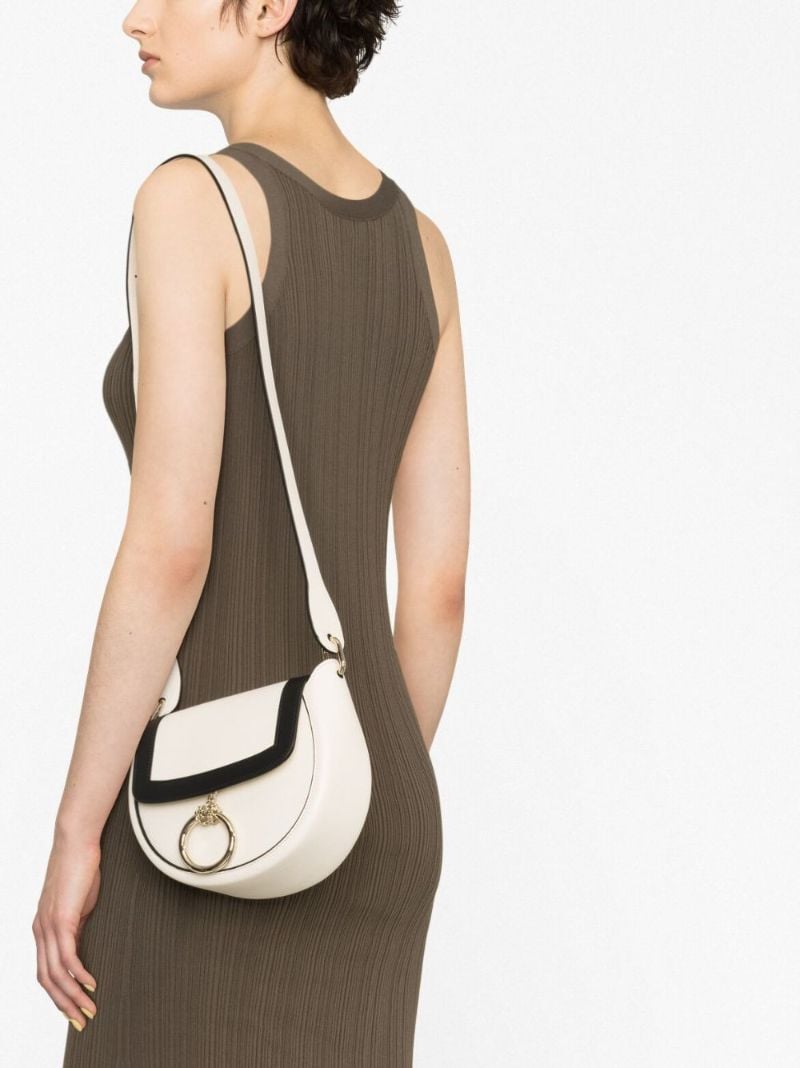 White ArlÃ_x0083_Â¨ne Leather Cross Body Bag