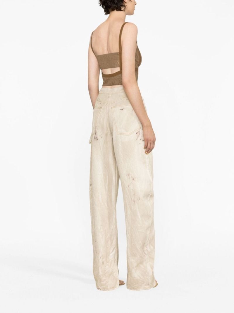 Brown Logo Jacquard Bustier Top