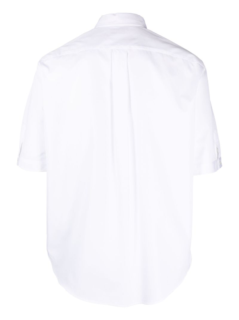 White Orchid-embroidered Cotton Shirt