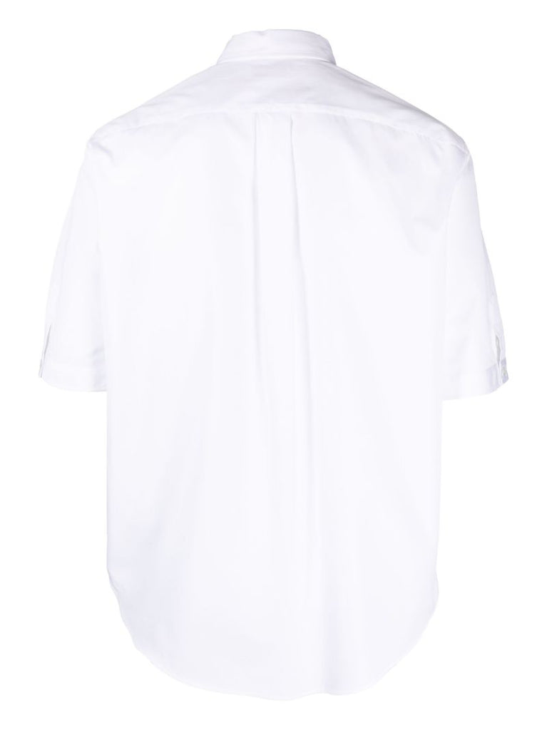 White Orchid-embroidered Cotton Shirt