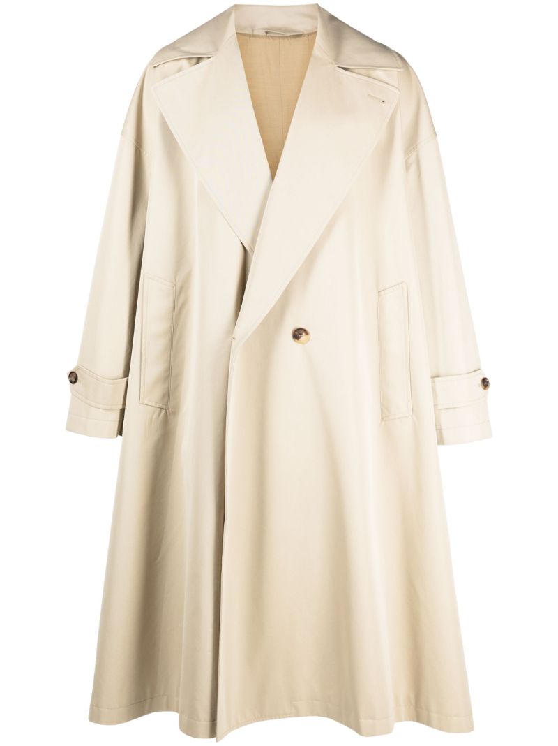 Neutral Cotton Trench Coat