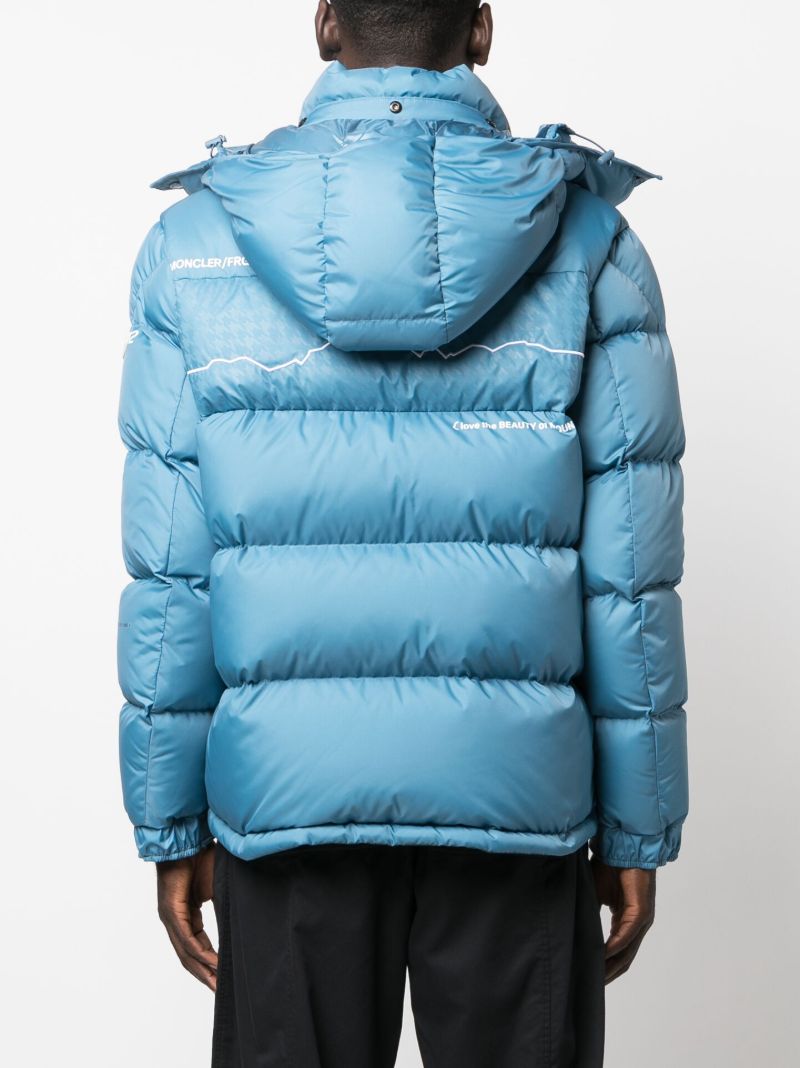 X Fragment Blue Acanthus Puffer Jacket