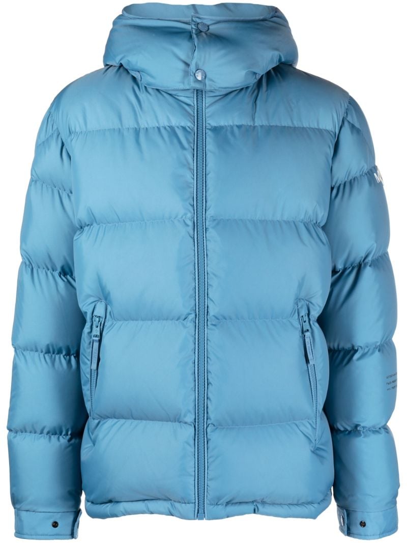 X Fragment Blue Acanthus Puffer Jacket