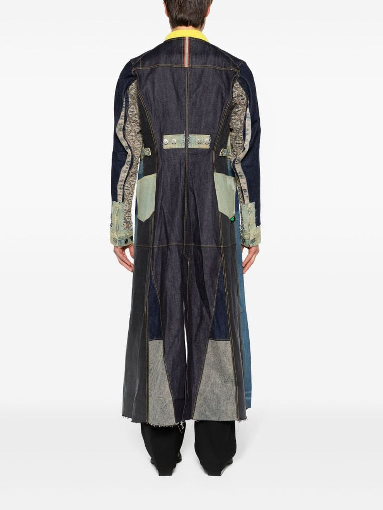 Blue Justa Trompe L'oeil-print Coat