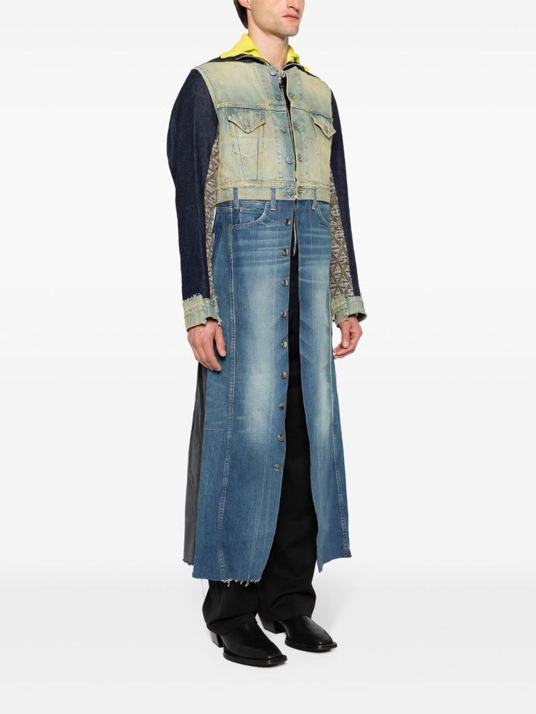 Blue Justa Trompe L'oeil-print Coat