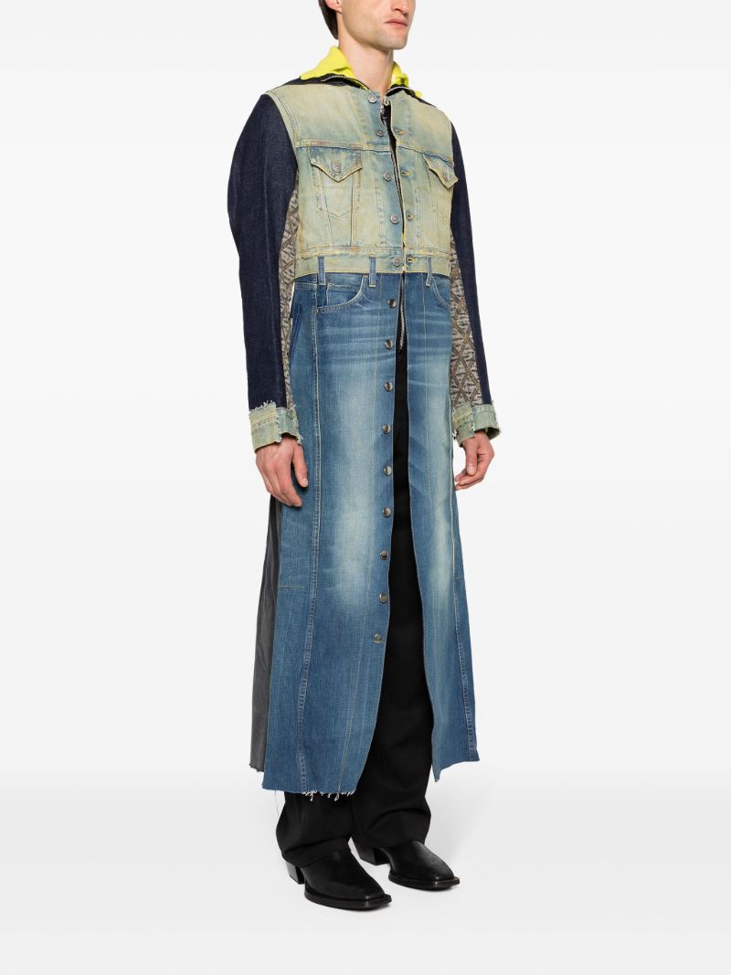 Blue Justa Trompe L'oeil-print Coat