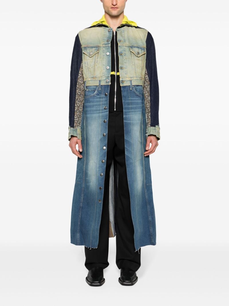 Blue Justa Trompe L'oeil-print Coat