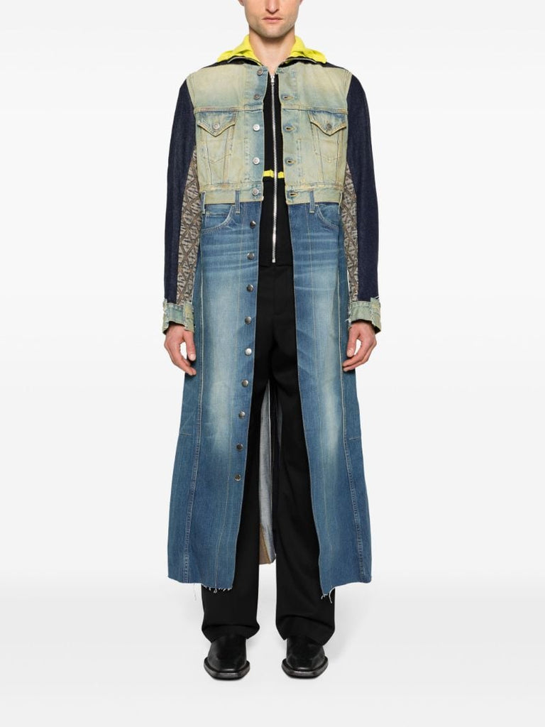 Blue Justa Trompe L'oeil-print Coat