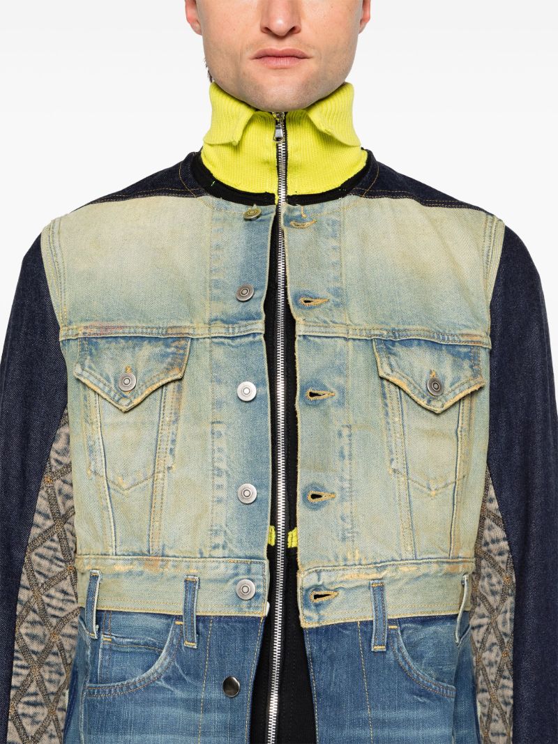 Blue Justa Trompe L'oeil-print Coat