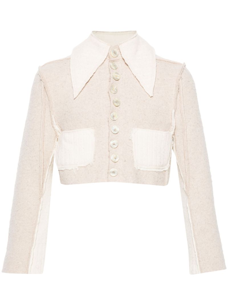 Neutral Scarlet Merino Wool Cropped Jacket