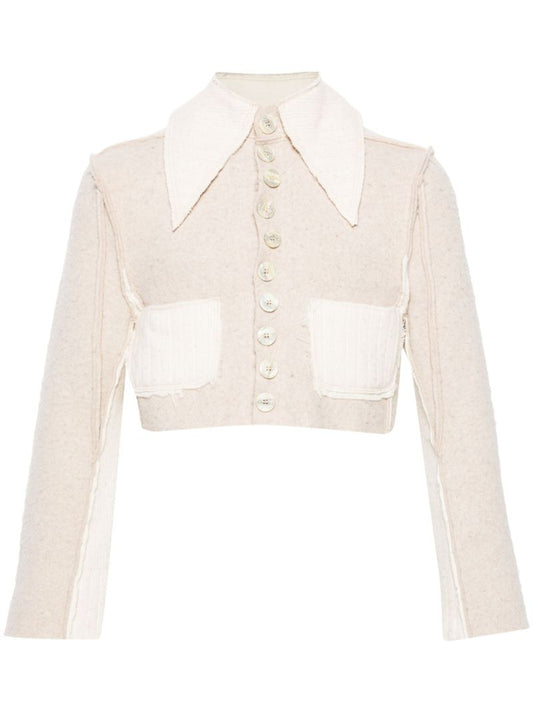 Neutral Scarlet Merino Wool Cropped Jacket