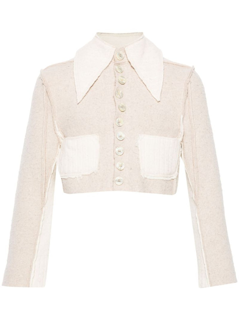 Neutral Scarlet Merino Wool Cropped Jacket