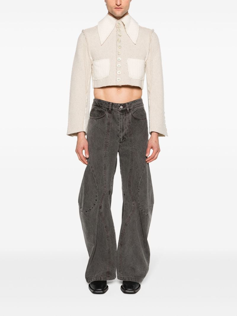 Neutral Scarlet Merino Wool Cropped Jacket