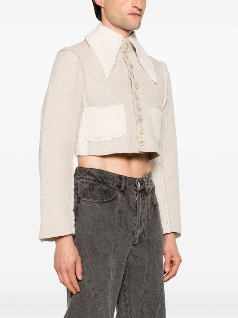 Neutral Scarlet Merino Wool Cropped Jacket