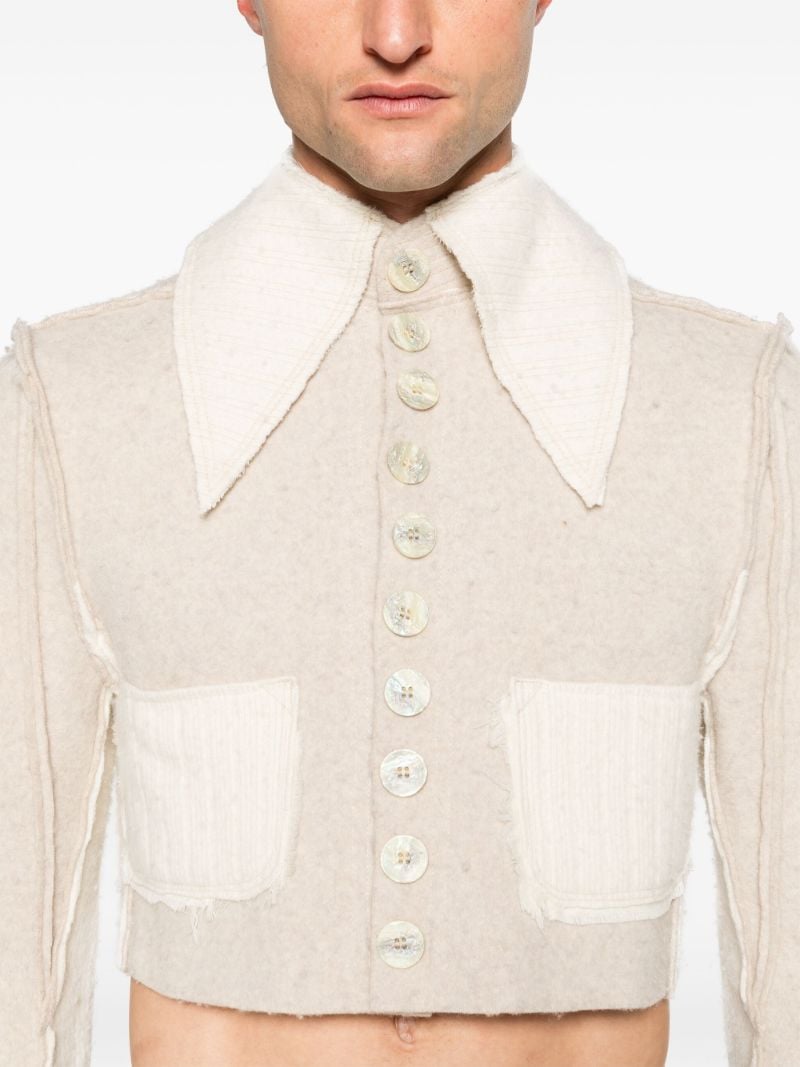 Neutral Scarlet Merino Wool Cropped Jacket