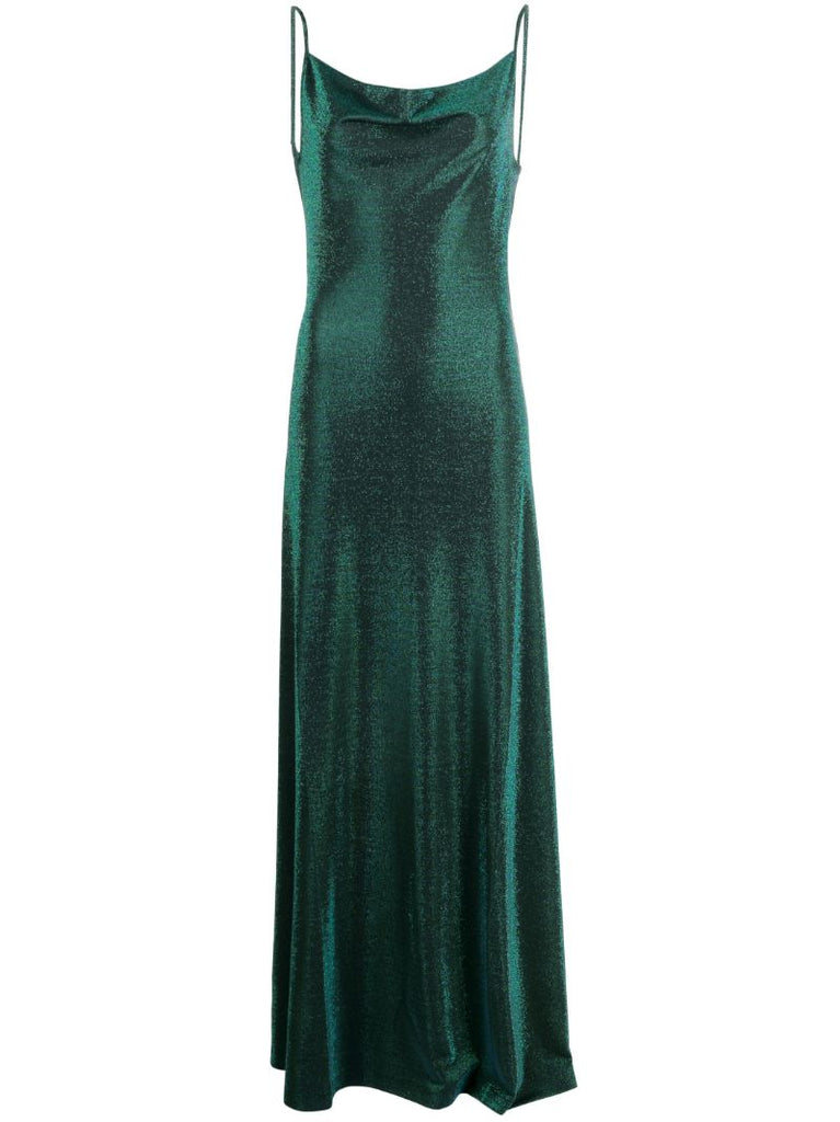 Green Metallic Maxi Dress