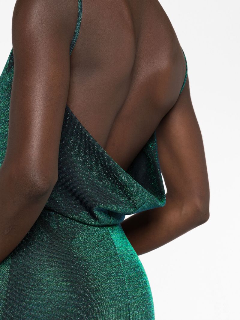 Green Metallic Maxi Dress