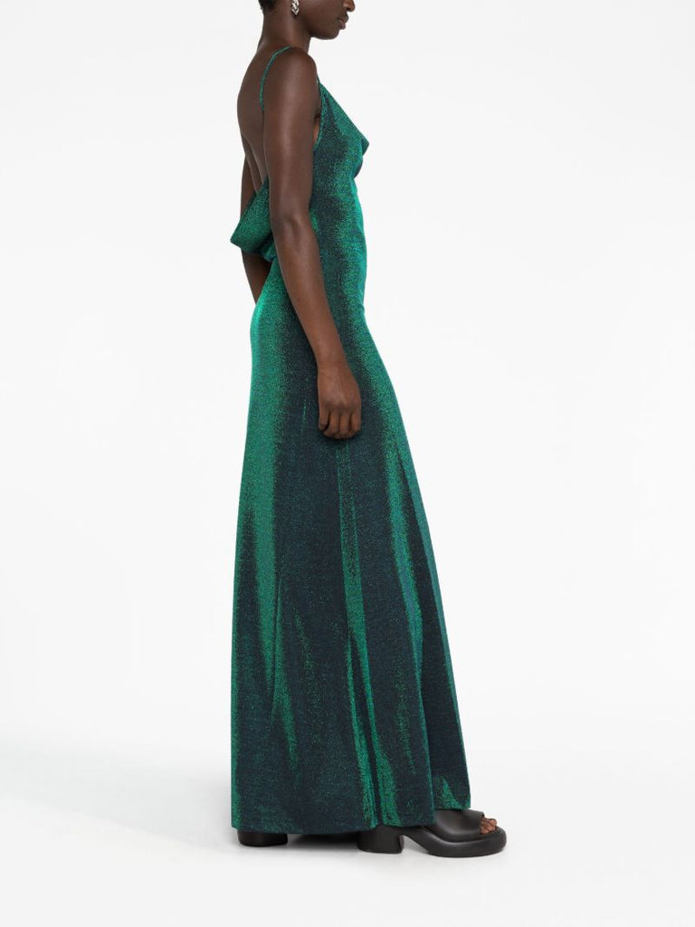 Green Metallic Maxi Dress