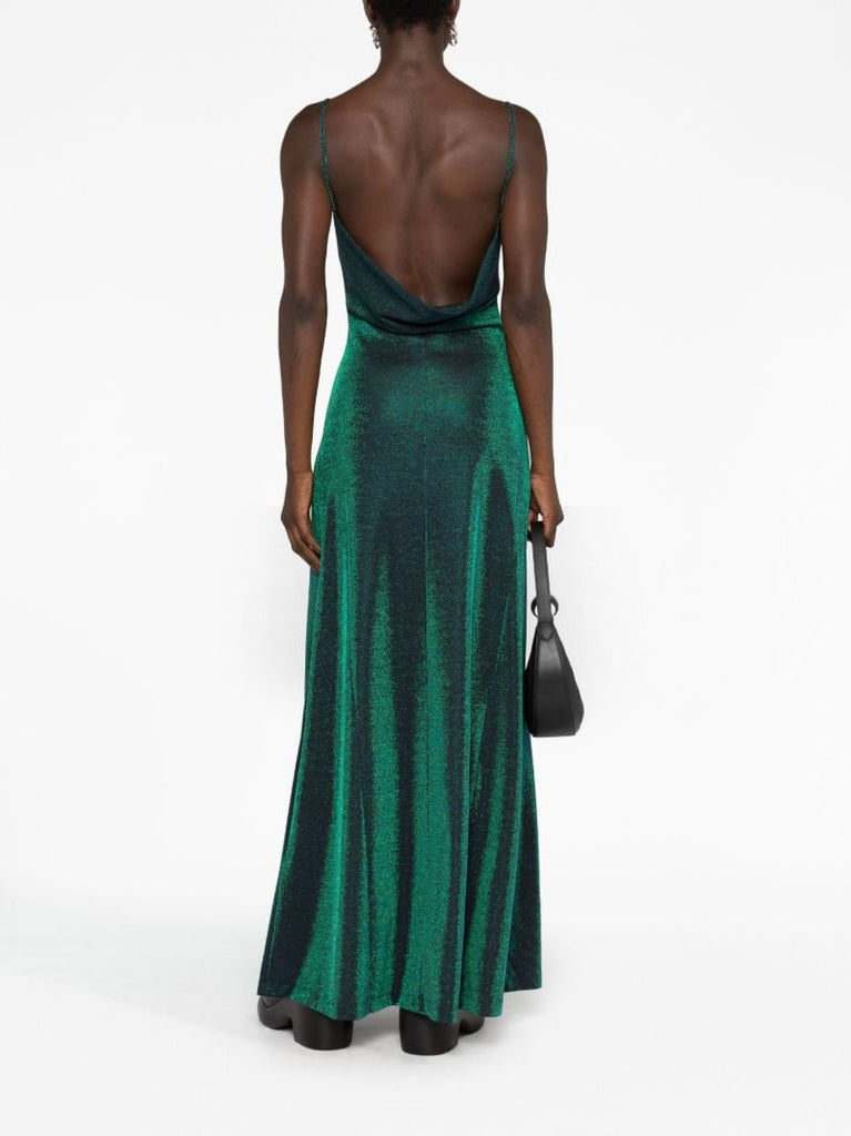 Green Metallic Maxi Dress