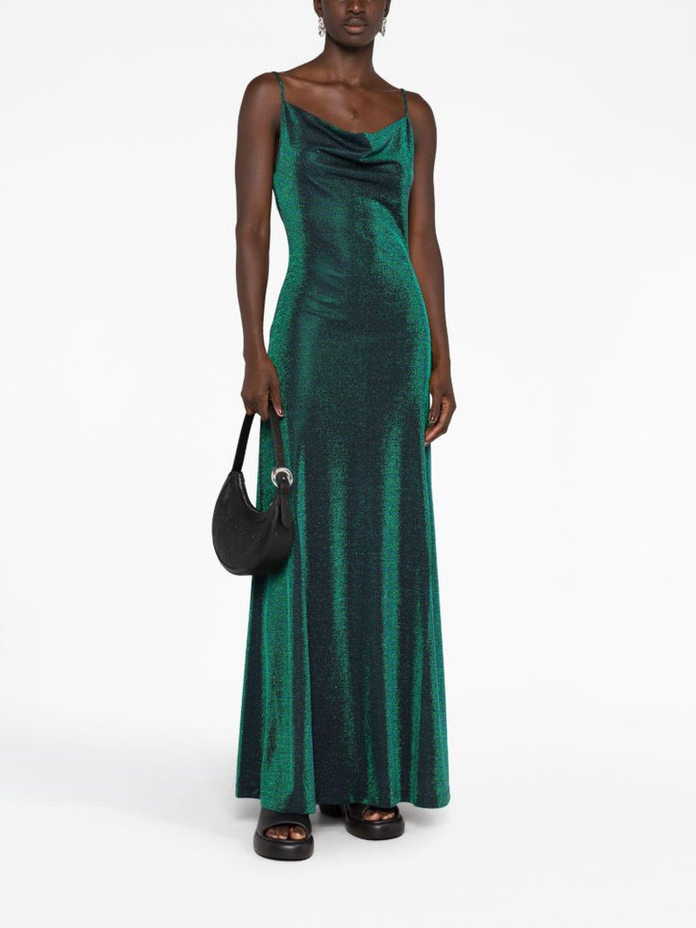 Green Metallic Maxi Dress