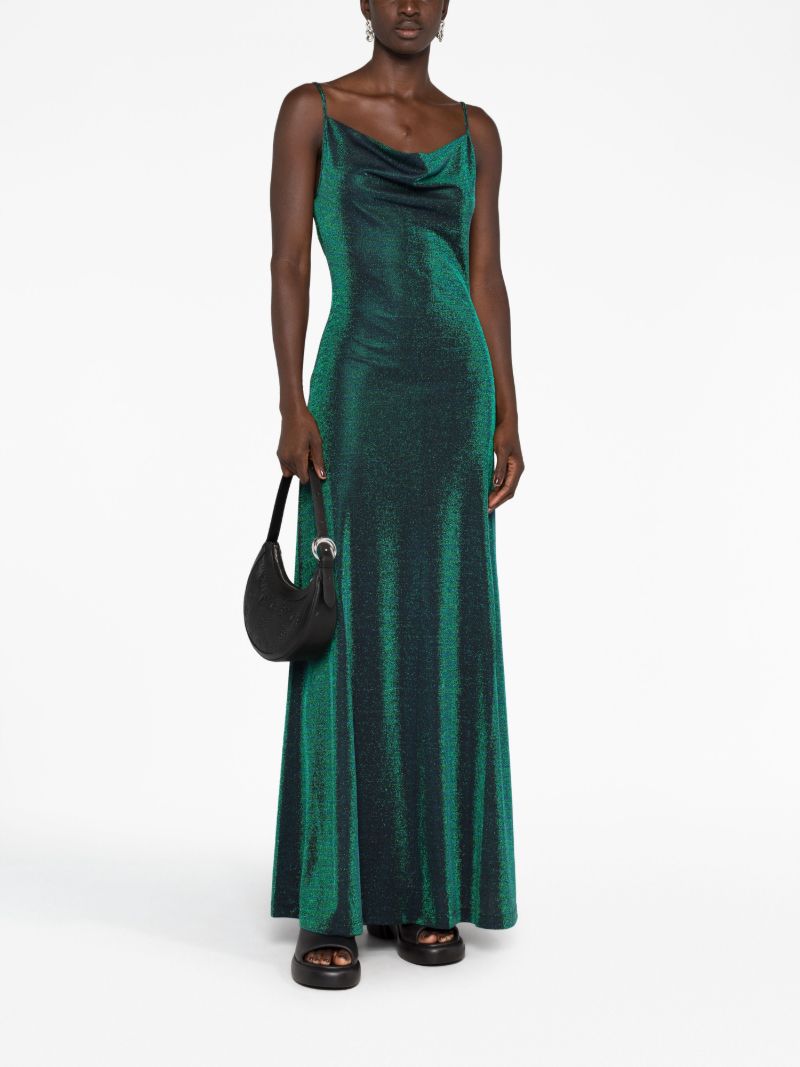 Green Metallic Maxi Dress