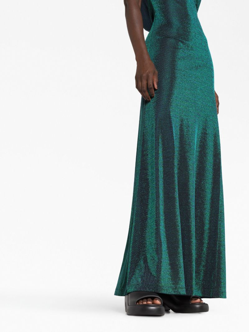 Green Metallic Maxi Dress
