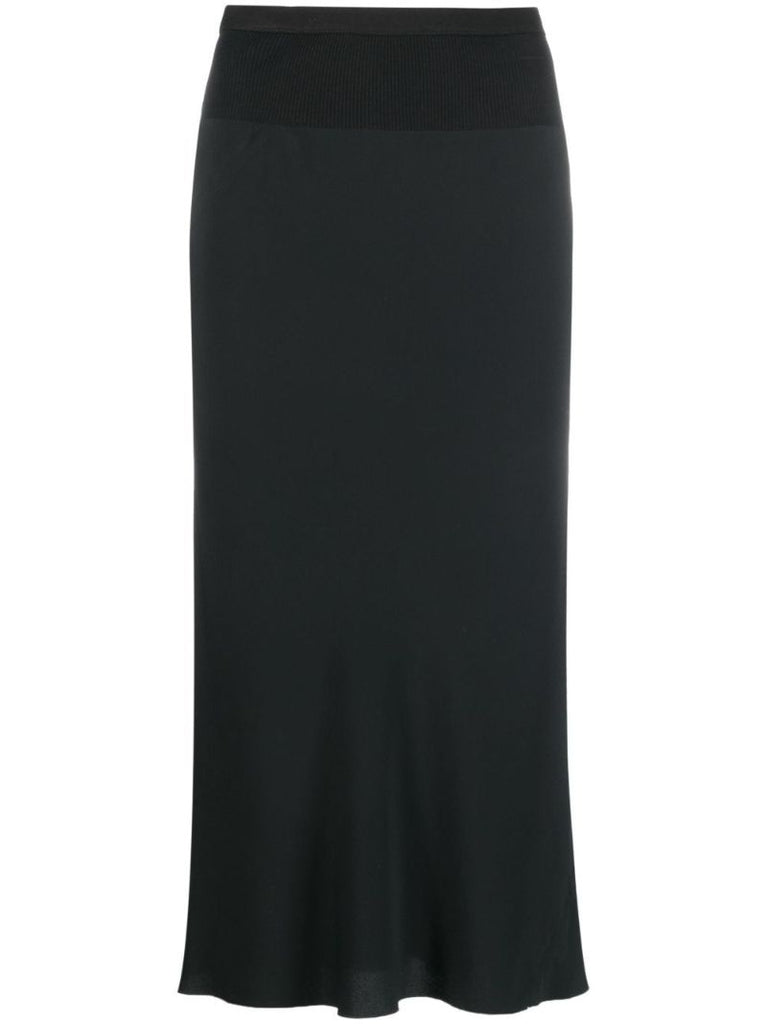Elasticated-waistband Pencil Midi Skirt