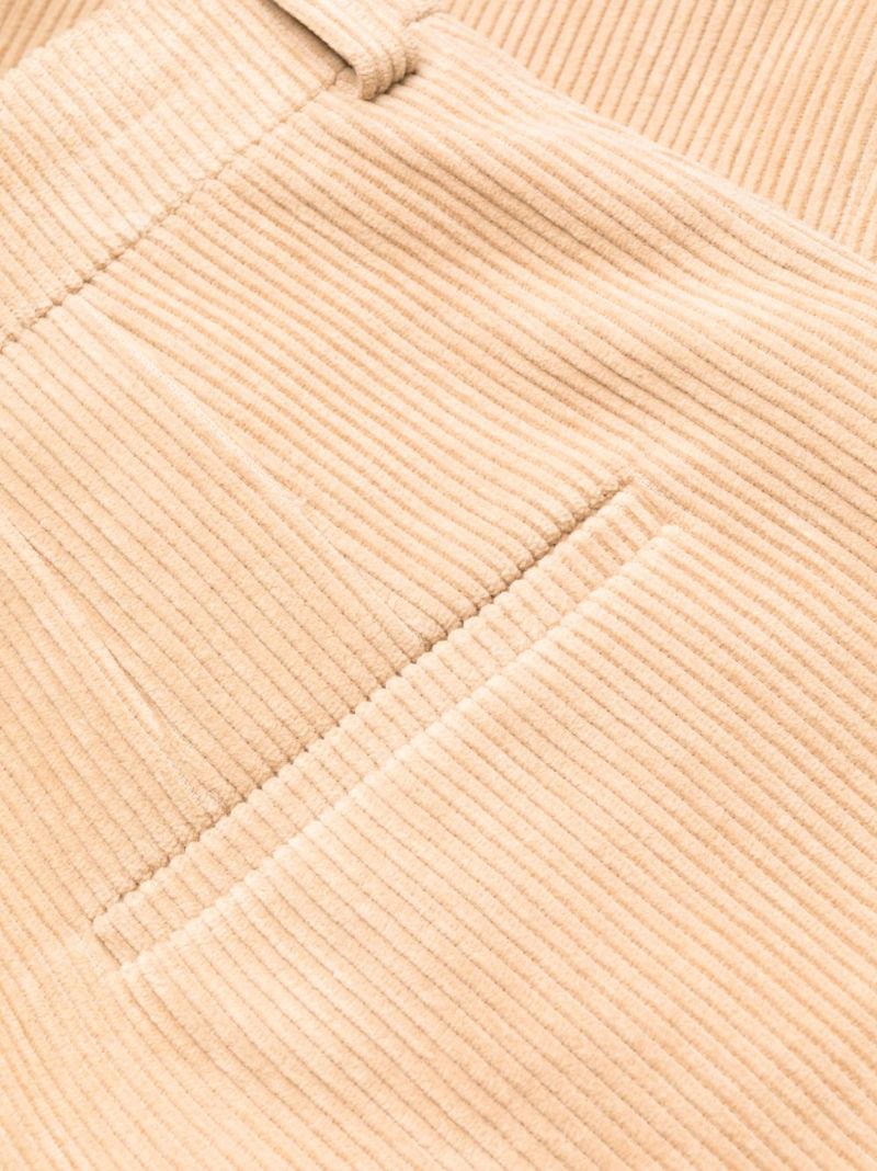 Neutral Corduroy Flared Trousers