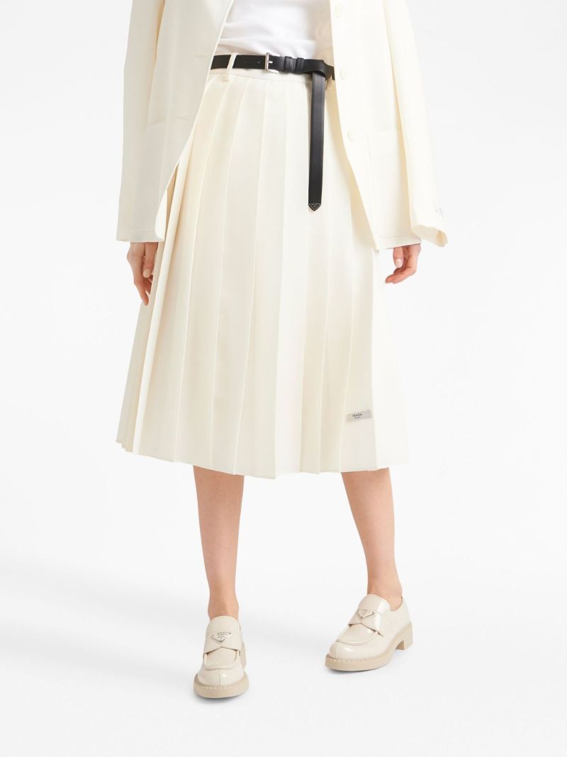 White Logo Leather Chunky Loafers
