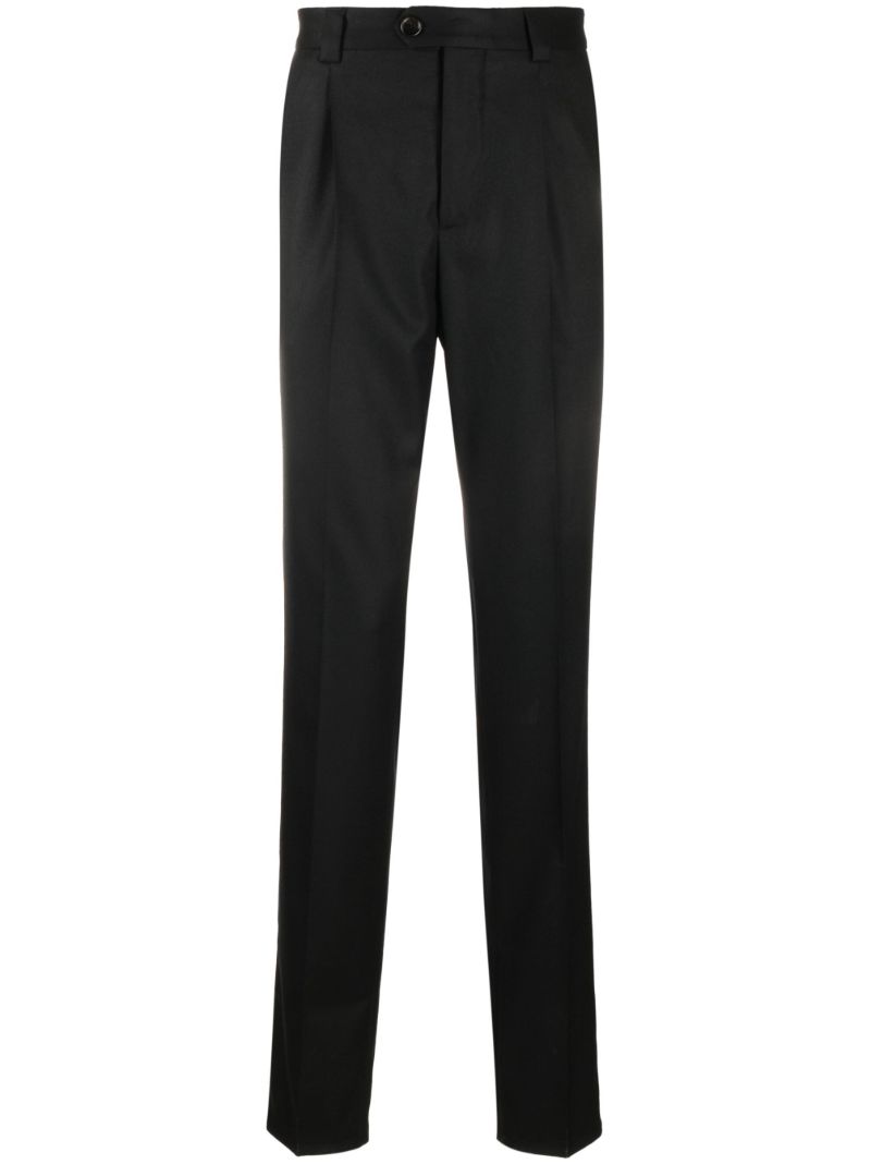 Black Tapered Wool Trousers