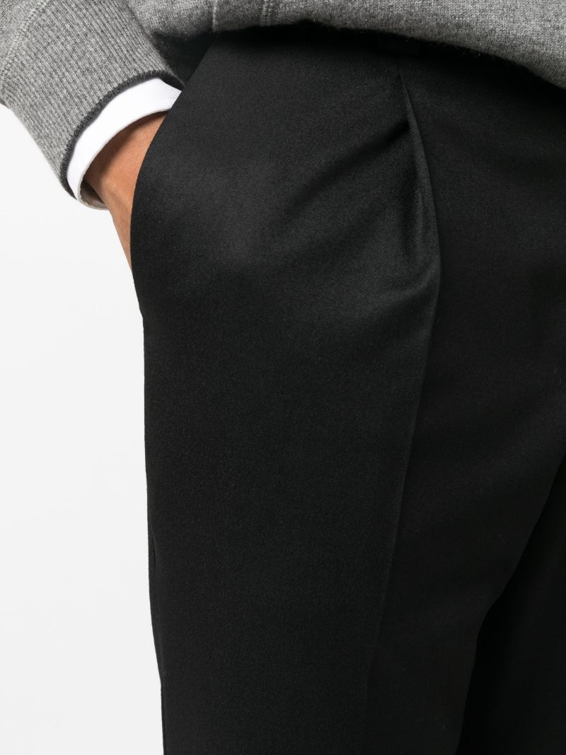 Black Tapered Wool Trousers