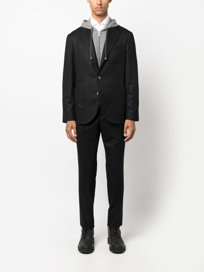 Black Tapered Wool Trousers