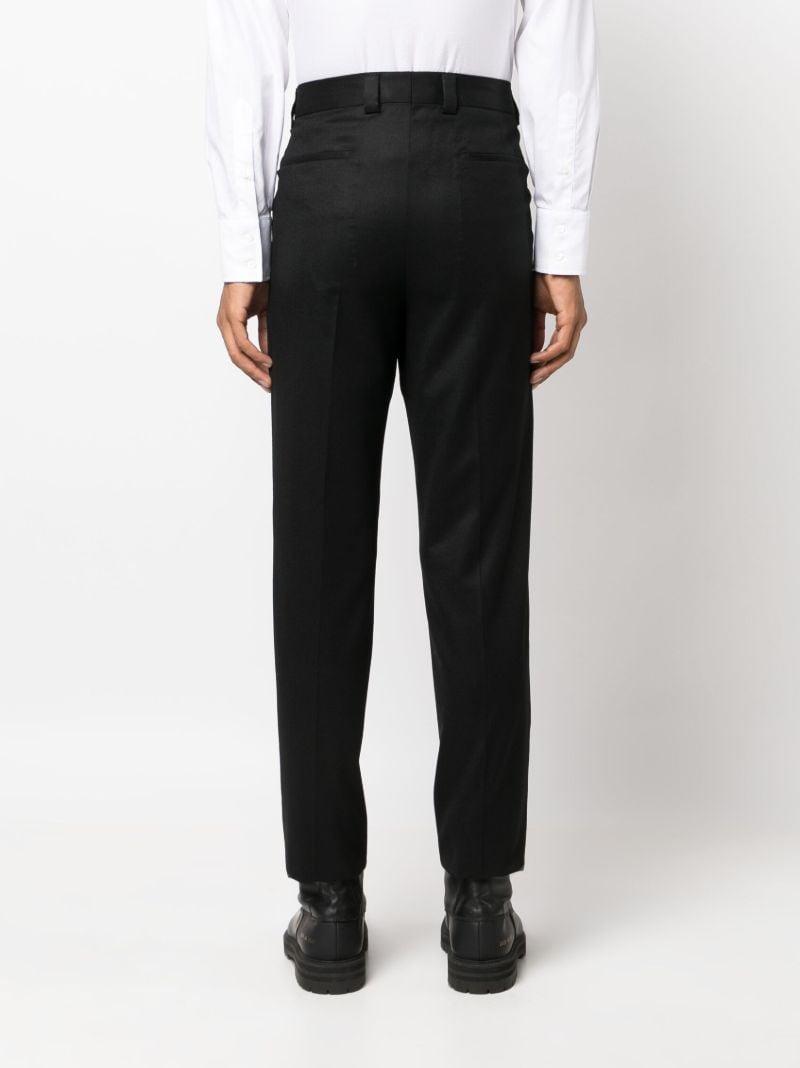 Black Tapered Wool Trousers