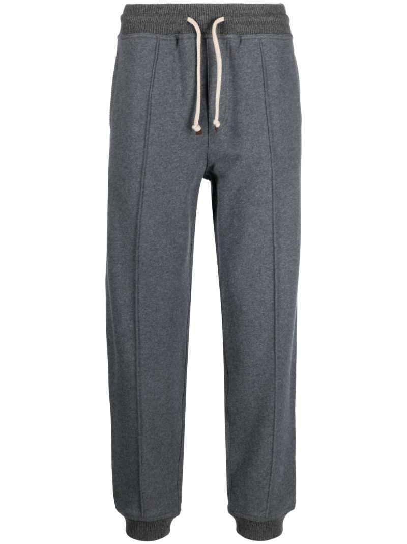 Grey Drawstring-waist Track Pants