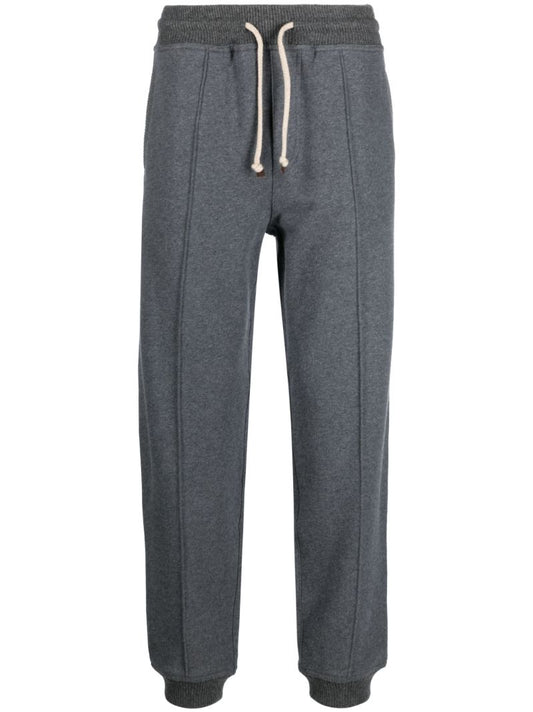 Grey Drawstring-waist Track Pants