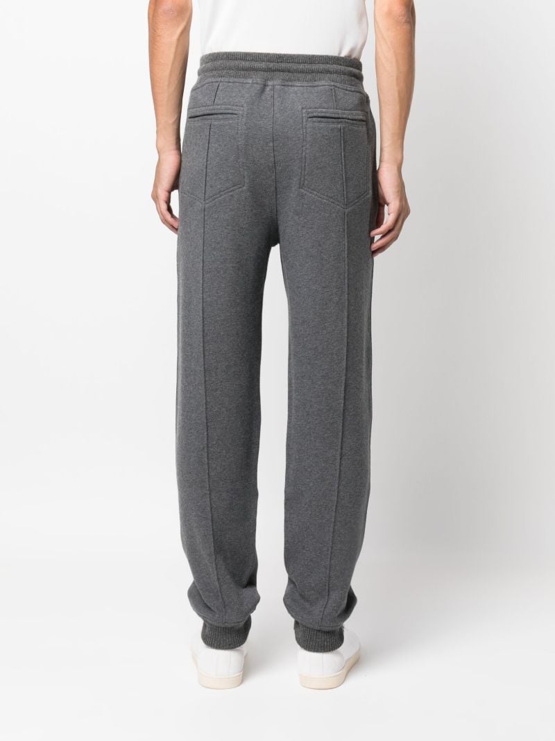 Grey Drawstring-waist Track Pants