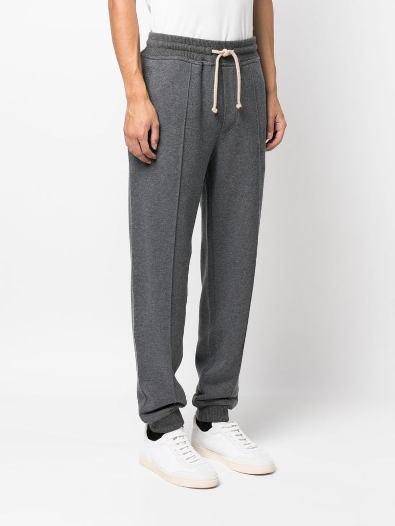 Grey Drawstring-waist Track Pants
