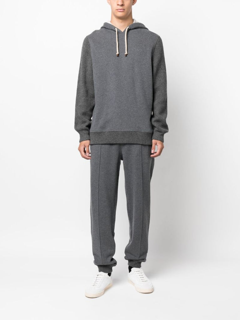 Grey Drawstring-waist Track Pants