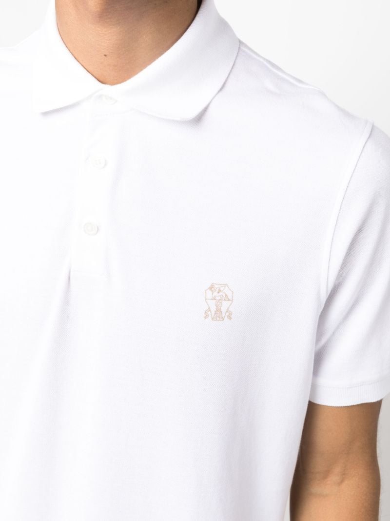 White Logo-print Cotton Polo Shirt