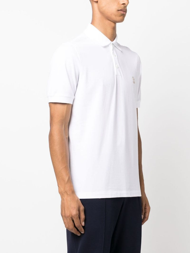 White Logo-print Cotton Polo Shirt