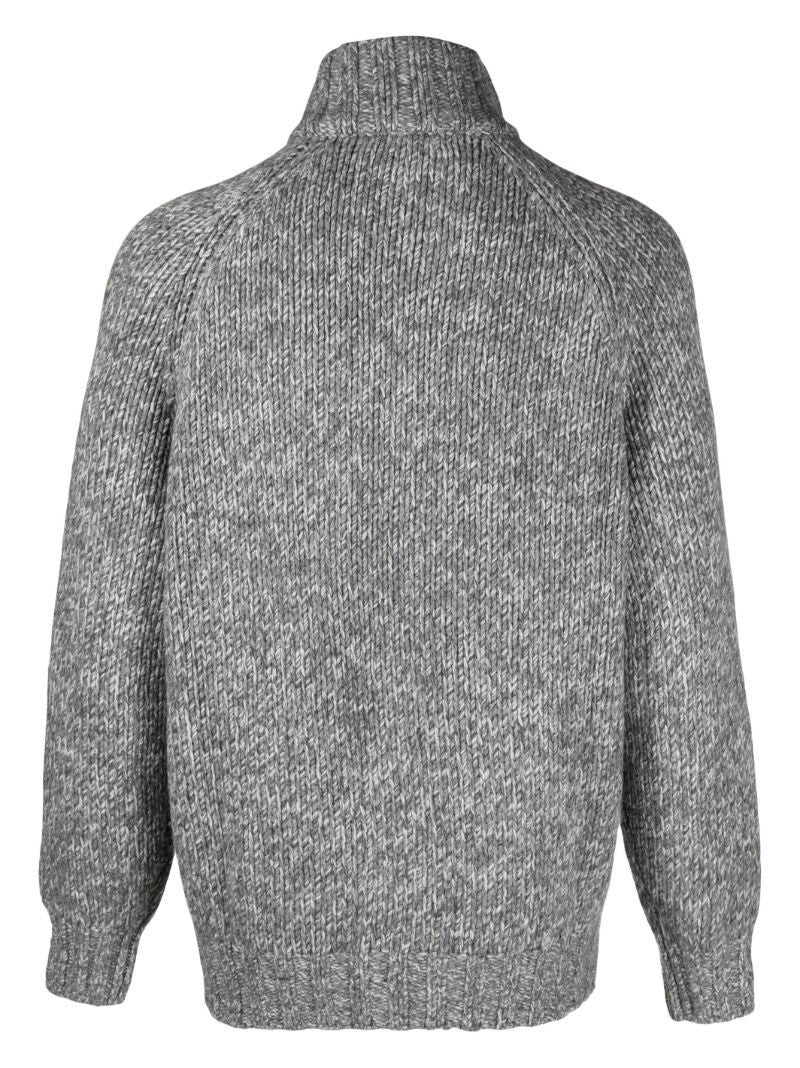Grey Zip-up MÃ_x0083_Â©lange Cardigan