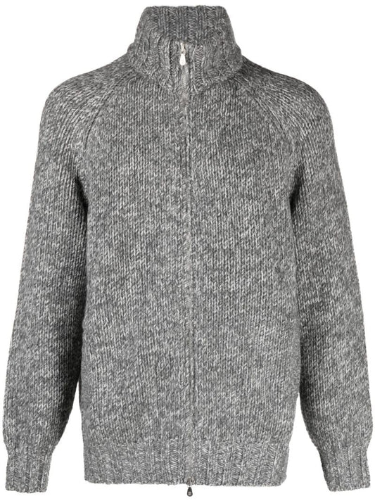 Grey Zip-up MÃ_x0083_Â©lange Cardigan